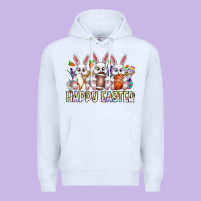 Happy Easter Spot Rabbit Premium Hoodie Designed By Cowhidedigitalart