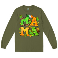 Army Green St. Patrick's Day mama Long Sleeve Tee - OliviaCreatesArt