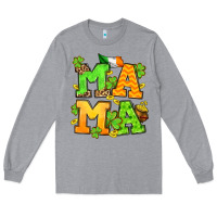 Heather Grey St. Patrick's Day mama Long Sleeve Tee - OliviaCreatesArt