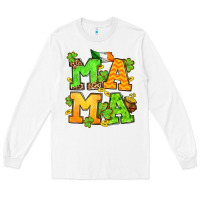 White St. Patrick's Day mama Long Sleeve Tee - OliviaCreatesArt