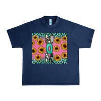Navy Mom sunflower glitter Urban Heavy Tee - CowGirlArtShop