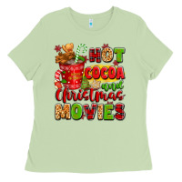 Matcha hot cocoa and christmas movies Ladies Tee - texasbilliewilder