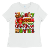 Hot Cocoa And Christmas Movies Ladies Tee | Teevron