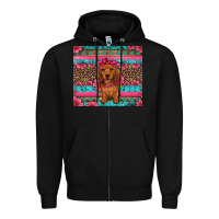 Black dachshund puppy floral Zipper Hoodie - Artiststas