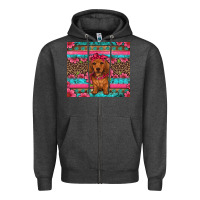 Charcoal Heather dachshund puppy floral Zipper Hoodie - Artiststas