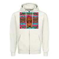 Oatmeal Heather dachshund puppy floral Zipper Hoodie - Artiststas