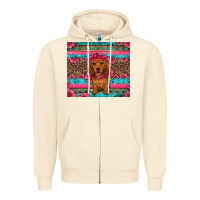 Sandshell dachshund puppy floral Zipper Hoodie - Artiststas