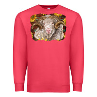 Cardinal merino ram with sunflowers Premium Sweatshirt - BarkalooDesign