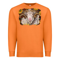 Carrot merino ram with sunflowers Premium Sweatshirt - BarkalooDesign