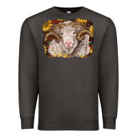 Smoke merino ram with sunflowers Premium Sweatshirt - BarkalooDesign