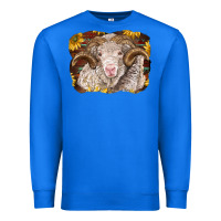 True Royal merino ram with sunflowers Premium Sweatshirt - BarkalooDesign