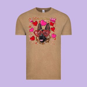 Valentine's German Shepherd Vintage Tee Designed By Ranaportraitstore