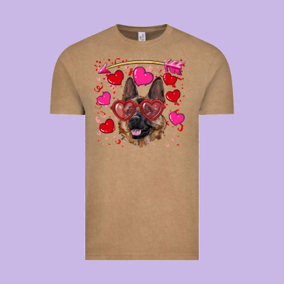 Valentine's German Shepherd Vintage Tee Designed By Ranaportraitstore