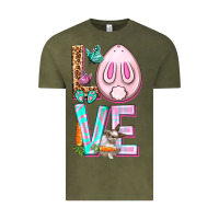 Vintage Olive Love Rabbit Easter Day Vintage Tee - HowdyJamesFarm
