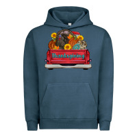 Pigment Midnight Navy thanksgiving truck turkey pumpkin Urban Hoodie - AdoDesignShop