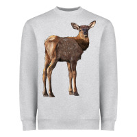 Heather Grey elk fawn deer Heavyweight Sweatshirt - LillyAllenDesigns