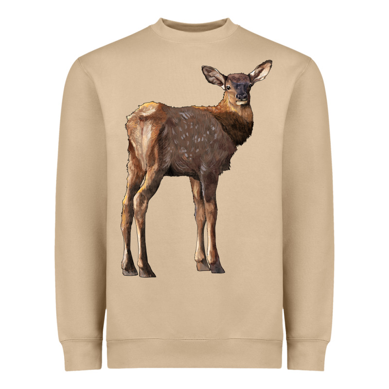 Elk Fawn Deer Heavyweight Sweatshirt by LillyAllenDesigns | Teevron
