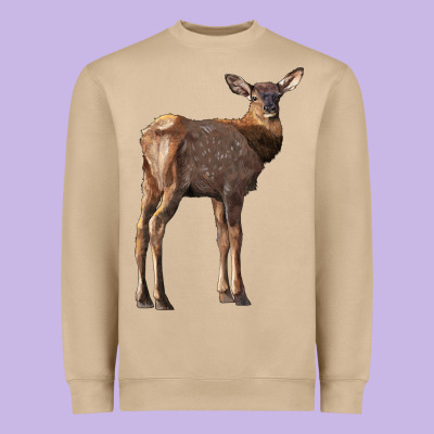 Elk Fawn Deer Heavyweight Sweatshirt Designed By Lillyallendesigns