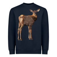Navy elk fawn deer Heavyweight Sweatshirt - LillyAllenDesigns