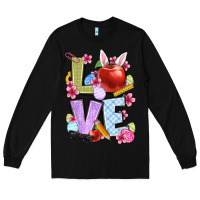 Black Easter love Teacher Long Sleeve Tee - OliviaCreatesArt