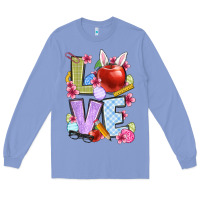 Colony Blue Easter love Teacher Long Sleeve Tee - OliviaCreatesArt