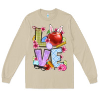 Mushroom Easter love Teacher Long Sleeve Tee - OliviaCreatesArt