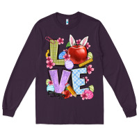 Plum Easter love Teacher Long Sleeve Tee - OliviaCreatesArt