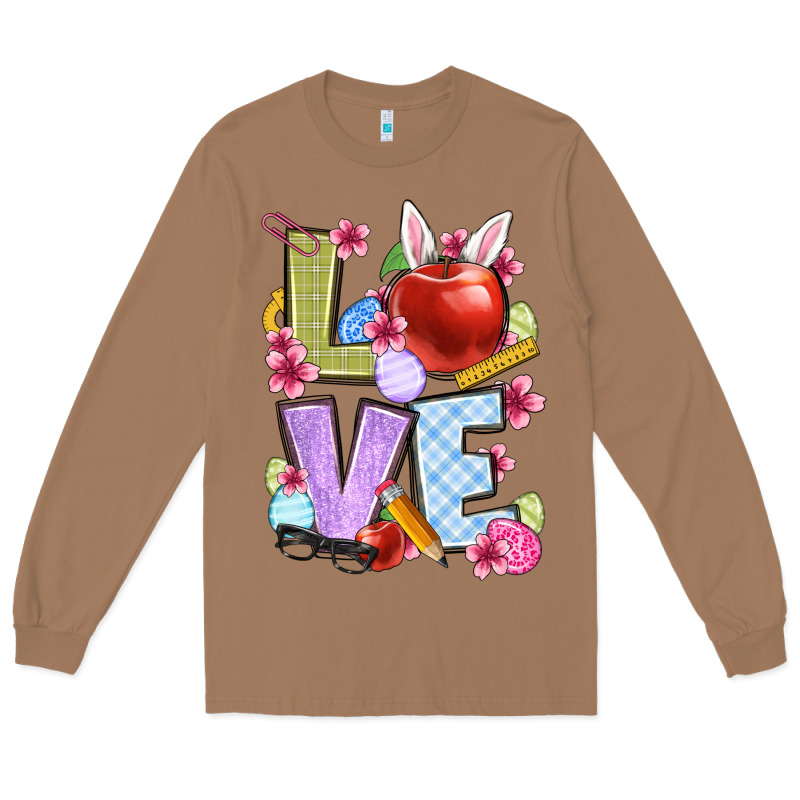 Easter Love Teacher Long Sleeve Tee by OliviaCreatesArt | Teevron
