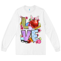 White Easter love Teacher Long Sleeve Tee - OliviaCreatesArt