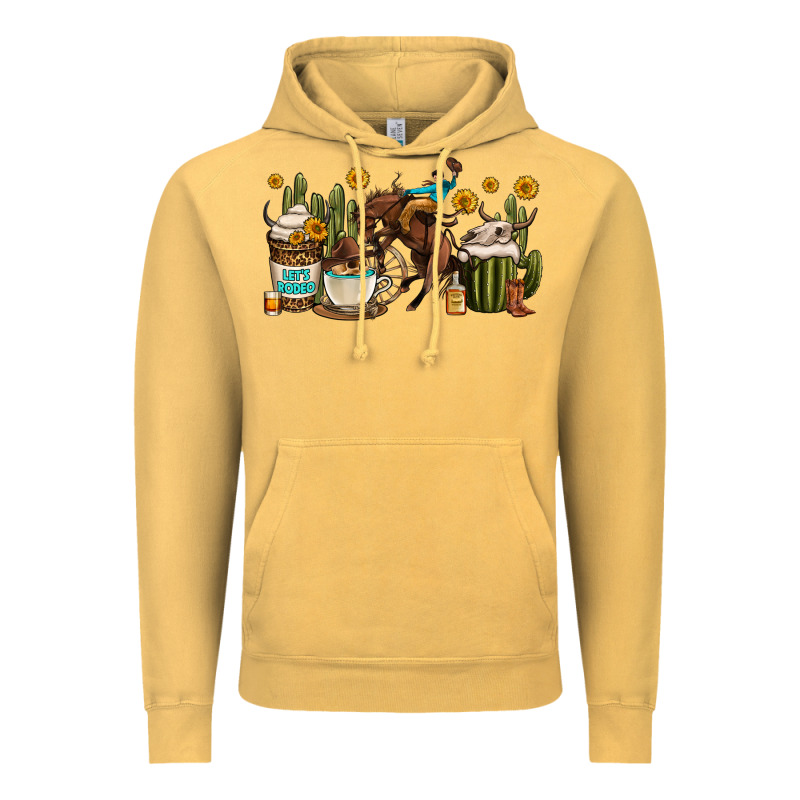 Rodeo Cowboy Coffee Cups Vintage Hoodie by OliviaCreatesArt | Teevron