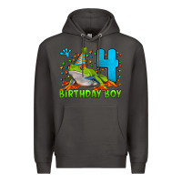 Smoke birthday boy frog age 4 Premium Hoodie - LillyAllenDesigns