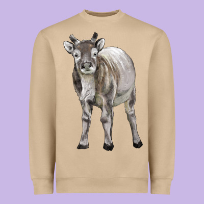 Reindeer Fawn Deer Heavyweight Sweatshirt Designed By Lillyallendesigns