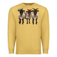 Antique Gold 3 sheeps suffolk ewe with bandana Premium Sweatshirt - BarkalooDesign