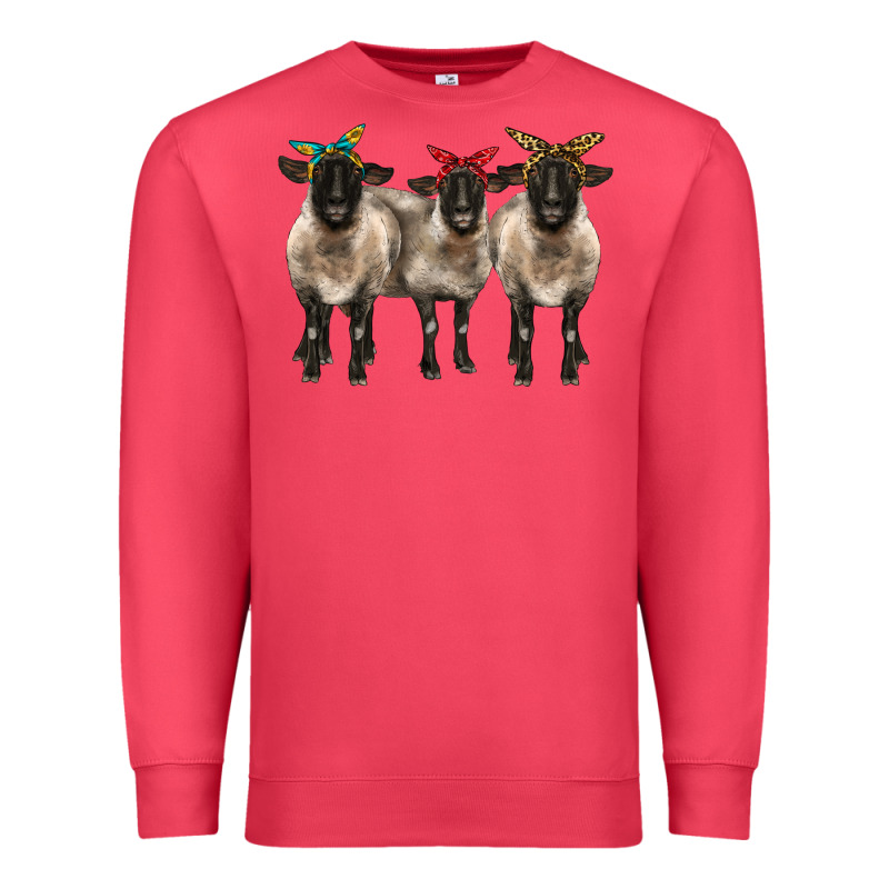 3 Sheeps Suffolk Ewe With Bandana Premium Sweatshirt by BarkalooDesign | Teevron