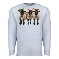 Heather Grey 3 sheeps suffolk ewe with bandana Premium Sweatshirt - BarkalooDesign