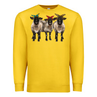 Lemon 3 sheeps suffolk ewe with bandana Premium Sweatshirt - BarkalooDesign