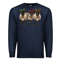 Navy 3 sheeps suffolk ewe with bandana Premium Sweatshirt - BarkalooDesign