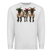 Oatmeal Heather 3 sheeps suffolk ewe with bandana Premium Sweatshirt - BarkalooDesign