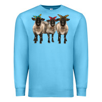 Ocean Blue 3 sheeps suffolk ewe with bandana Premium Sweatshirt - BarkalooDesign