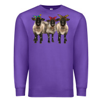Purple 3 sheeps suffolk ewe with bandana Premium Sweatshirt - BarkalooDesign