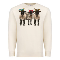 Sandshell 3 sheeps suffolk ewe with bandana Premium Sweatshirt - BarkalooDesign