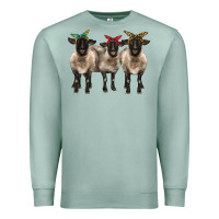 Seafoam 3 sheeps suffolk ewe with bandana Premium Sweatshirt - BarkalooDesign
