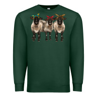 Sports Green 3 sheeps suffolk ewe with bandana Premium Sweatshirt - BarkalooDesign