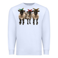 White 3 sheeps suffolk ewe with bandana Premium Sweatshirt - BarkalooDesign