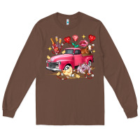 Chestnut Valentine's Day Truck Farm Animals Long Sleeve Tee - FaDigitalArtStudio
