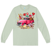 Matcha Valentine's Day Truck Farm Animals Long Sleeve Tee - FaDigitalArtStudio