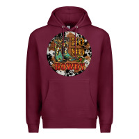 Burgundy Christmas Cowboy Boots Premium Hoodie - RanaPortraitStore