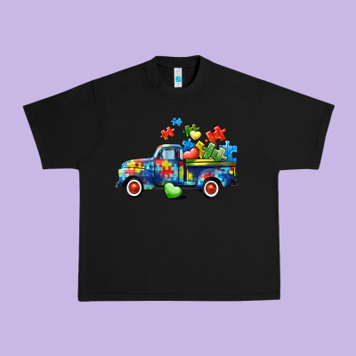 Autism Truck Urban Heavy Tee Designed By Cowgirlartshop