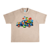 French Oak Autism truck Urban Heavy Tee - CowGirlArtShop