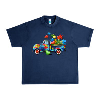 Navy Autism truck Urban Heavy Tee - CowGirlArtShop